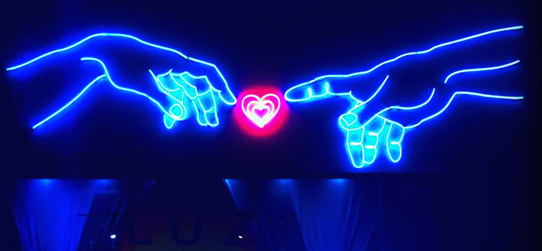 Neon Hands and Heart | Luz Art Los Angeles, CA